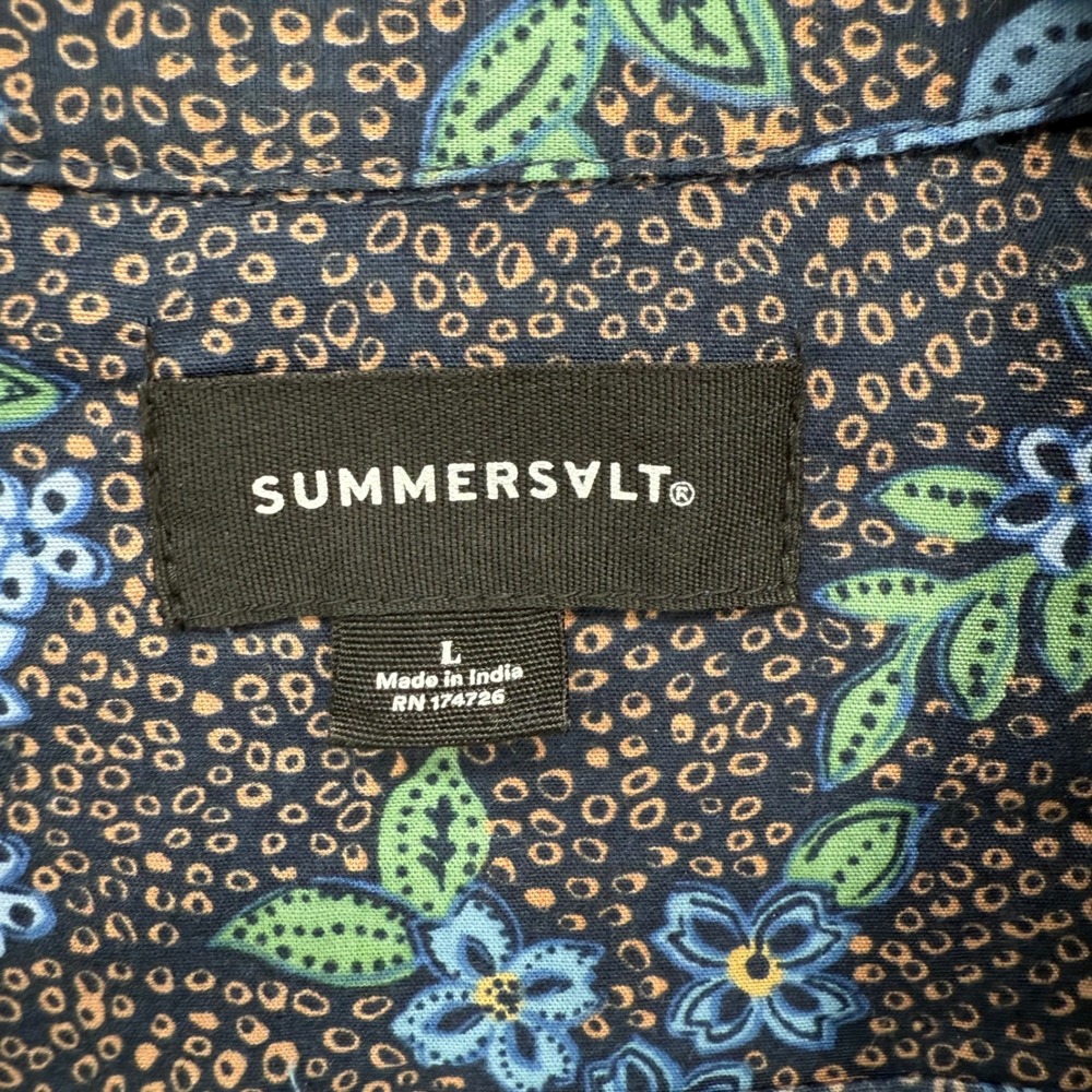 Summersalt The Countryside Poplin Tiered Shirtdress Rustic Floral in Midnight L - Picture 3 of 14